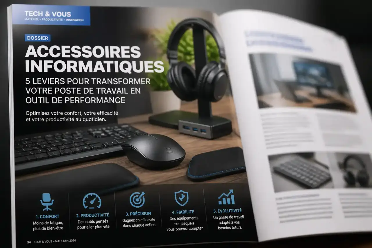 Accessoires informatiques : 5 leviers pour transformer votre poste de travail en outil de performance