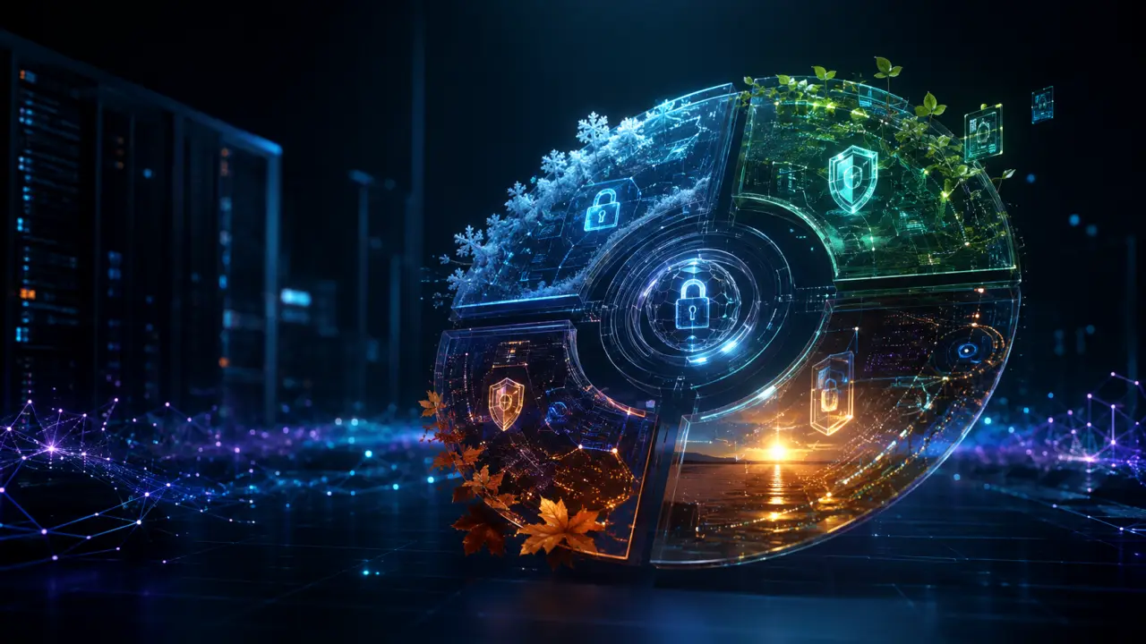 Flux de données lumineux reliant des serveurs dans un environnement cybernétique sombre